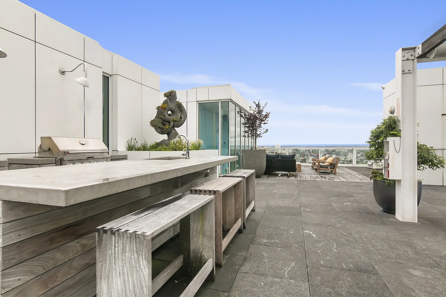 Roof deck with BBQ
