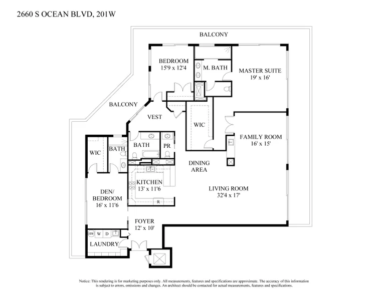 2660 S Ocean Blvd, 201W | floorplan | View 18