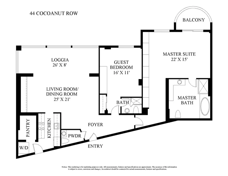 44 Cocoanut Row #A 608 & #A 609 | floorplan | View 9