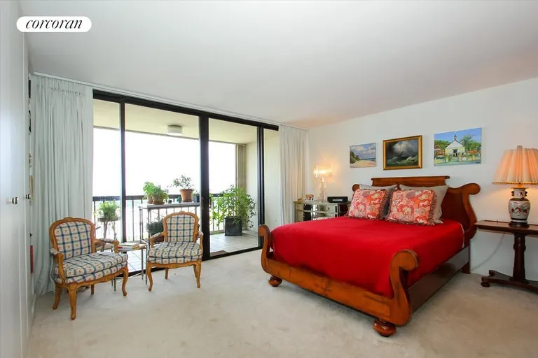 New York City Real Estate | View 400 North Flagler Drive #PH-A5 | Master Bedroom and Balcony | View 5