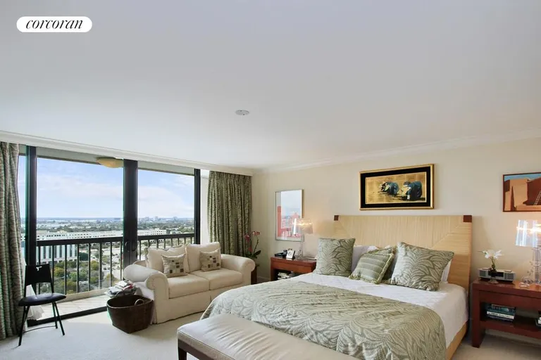New York City Real Estate | View 400 Flagler Drive #2103 | Master Bedroom/ Balcony | View 7