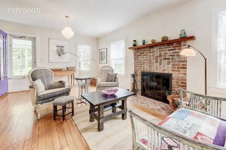 New York City Real Estate | View 53 N. Cartwright Road | living room with fireplace | View 5