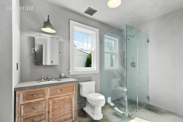 New York City Real Estate | View Southampton | pool house bathroom | View 23