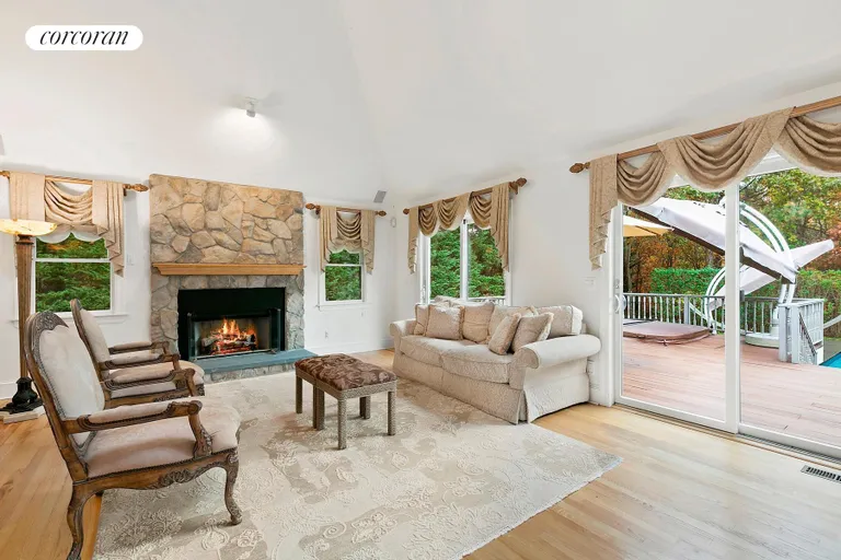New York City Real Estate | View 157 Chardonnay Drive | Living Room and Porch w/ Hot Tub | View 3