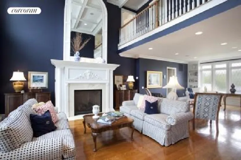 New York City Real Estate | View  | double height living room with fireplace | View 3
