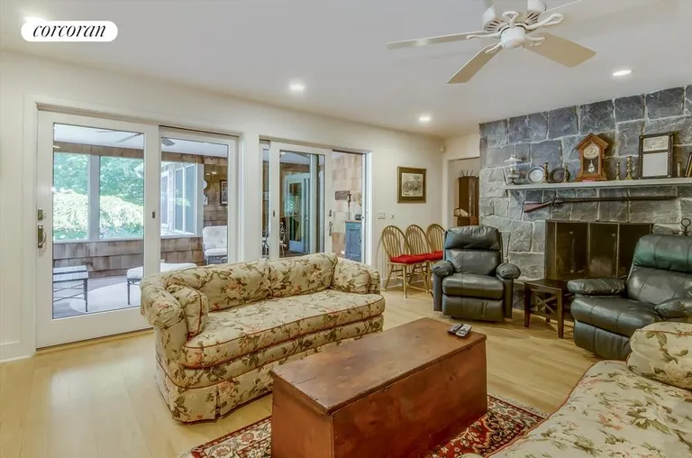New York City Real Estate | View 17 Katie Lane | The main living room opens onto a screened in porch | View 7