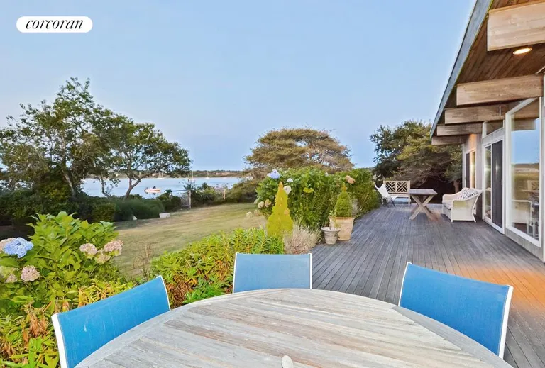 New York City Real Estate | View  | dining on deck overlooking the lake | View 8