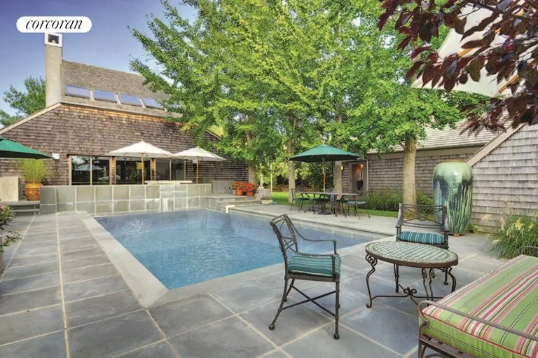 New York City Real Estate | View  | View across pool back toward house with studio to the right | View 3