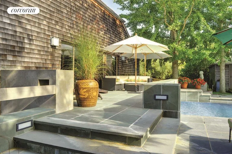 New York City Real Estate | View  | Outdoor living room off main living, overlooking pool and courtyard | View 19