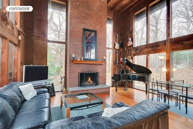New York City Real Estate | View  | Double-height Wood-burning Fireplace | View 4