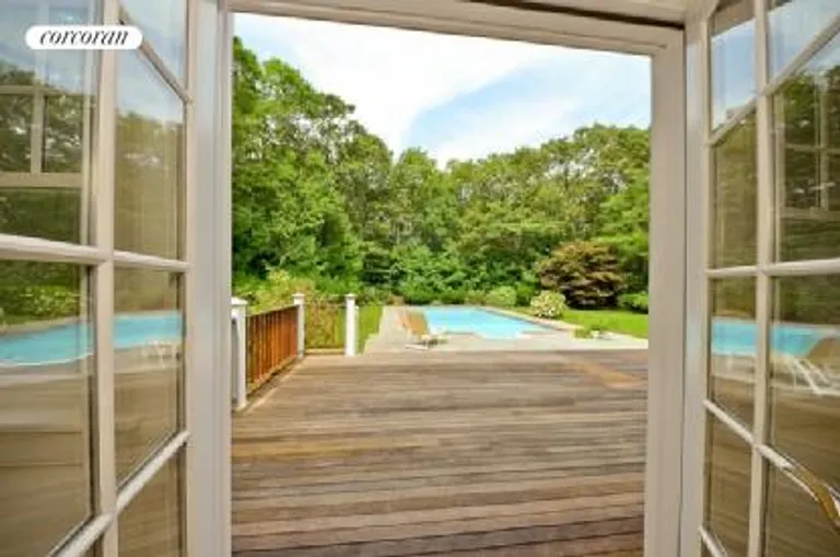 New York City Real Estate | View  | Mahogany Deck leading to Pool | View 6