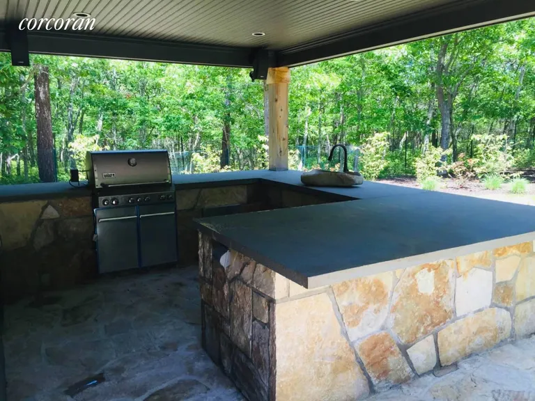 New York City Real Estate | View 850 Old Sag Harbor Road | outdoor kitchen | View 12