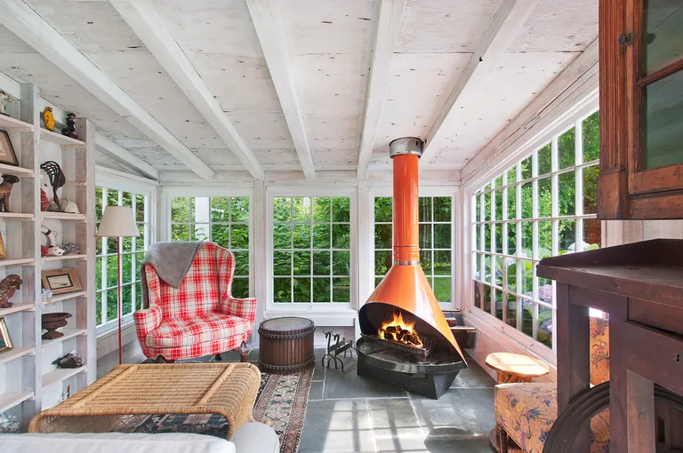 New York City Real Estate | View  | Pool house with fireplace | View 5