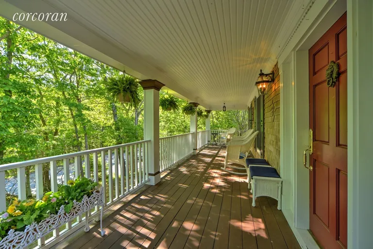 New York City Real Estate | View 53 Wickatuck Lane | Front Porch With Treescape Views | View 3