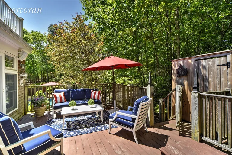New York City Real Estate | View 53 Wickatuck Lane | Mahogany Deck with Outdoor Shower | View 18