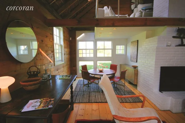 New York City Real Estate | View Sagaponack | living room with loft above | View 10