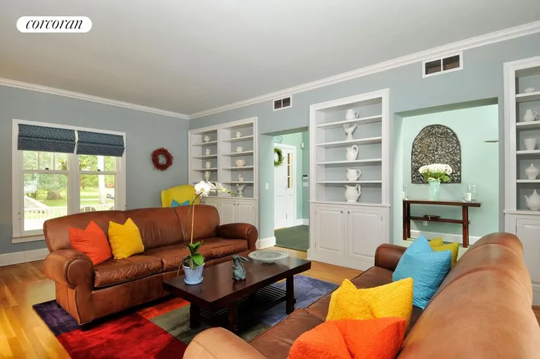 New York City Real Estate | View  | Living room with built in bookshelves | View 4