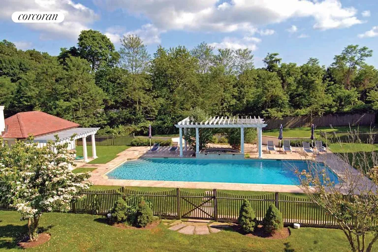 New York City Real Estate | View 178 Edge of Woods Road | Gorgeous Pool Area | View 5