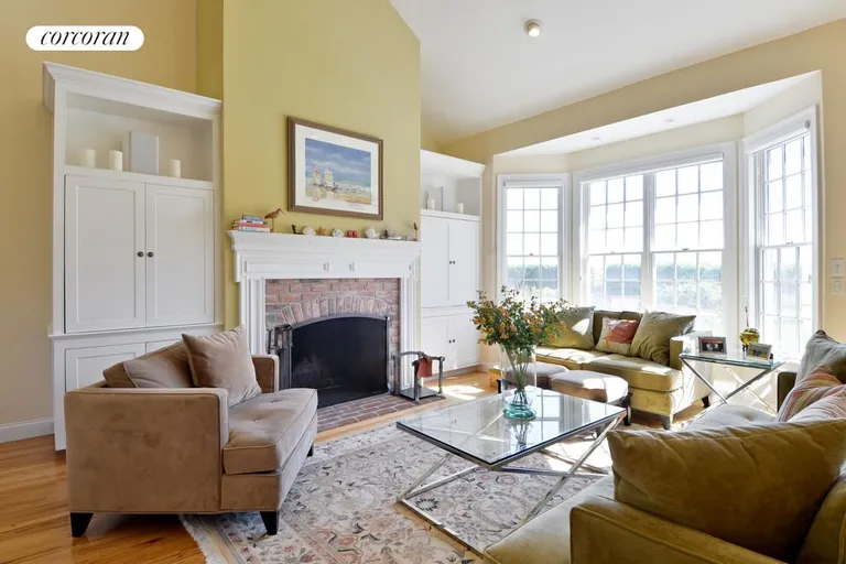 New York City Real Estate | View  | Cathedral height living room with fireplace | View 3