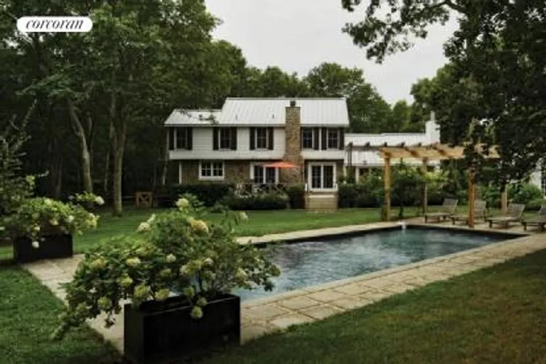 New York City Real Estate | View  | Rear elevation of house looking back over pool | View 3
