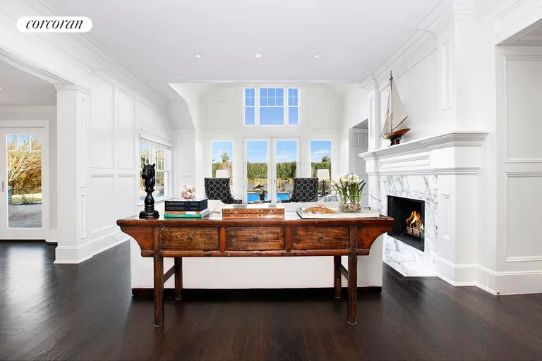 New York City Real Estate | View  | Classy Entry Foyer with Ample Seating and Fireplace | View 7