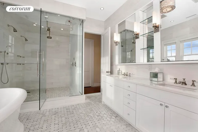 New York City Real Estate | View  | Luxurious Master Bath with Oversized Shower and Floor to Ceiling Marble | View 16