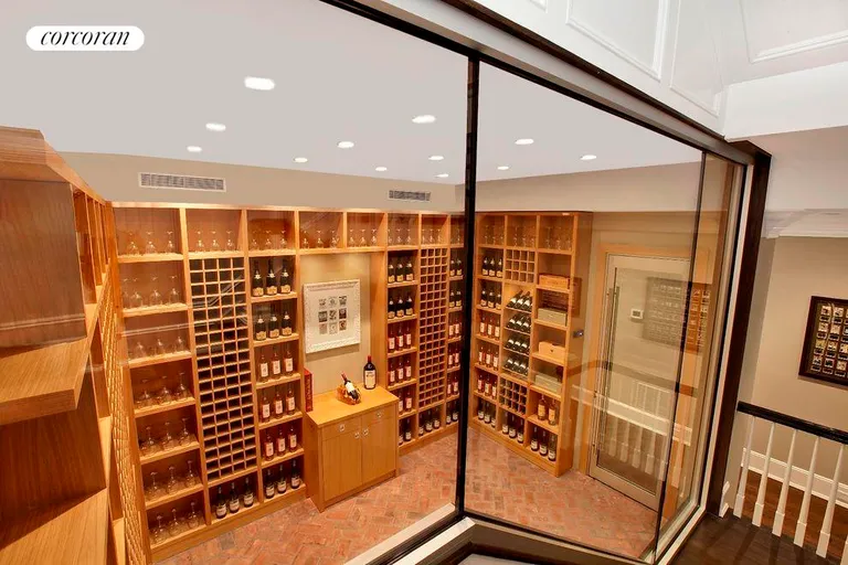 New York City Real Estate | View  | Entrance to Lower Level is Greeted by the Best Wine Cellar in the Hamptons | View 21
