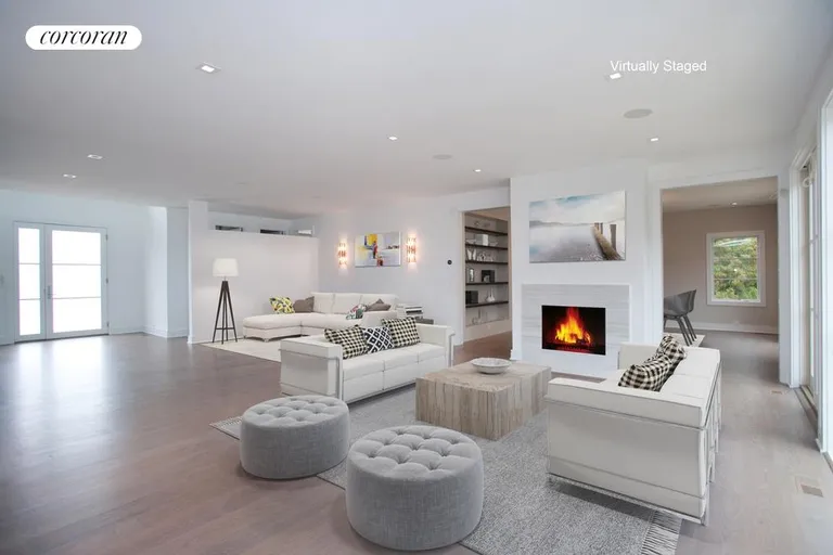 New York City Real Estate | View  | Virtual staging of living area with fireplace | View 12