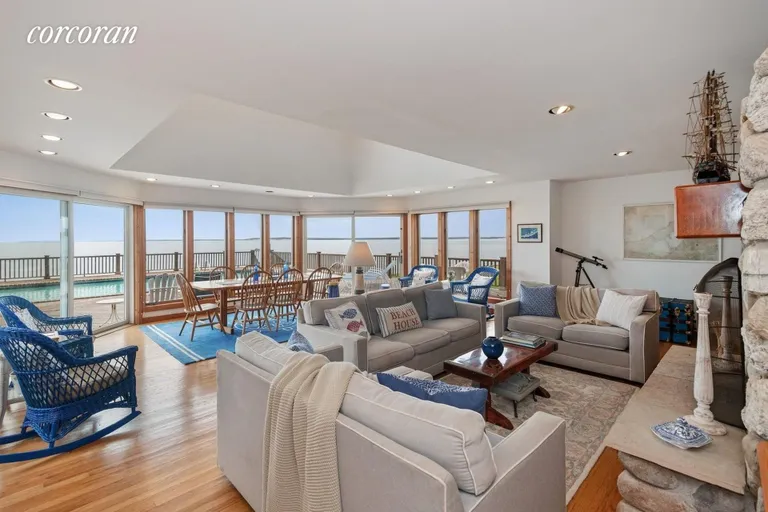 New York City Real Estate | View 10B Club Dr | Waterfront Living Room | View 10