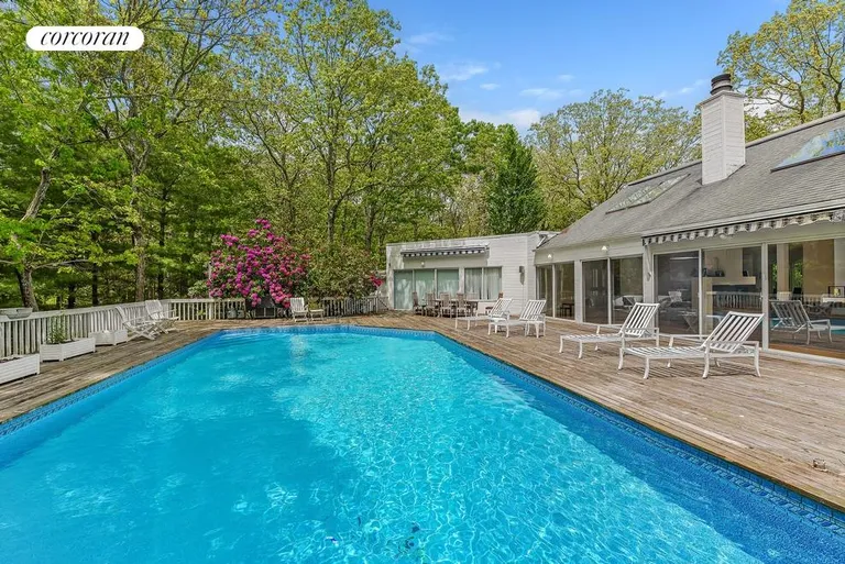 New York City Real Estate | View  | Expansive pool, decking with Master and Guest bedroom access | View 4