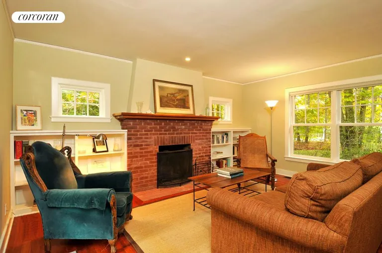 New York City Real Estate | View  | Living room with custom built-in shelving | View 5