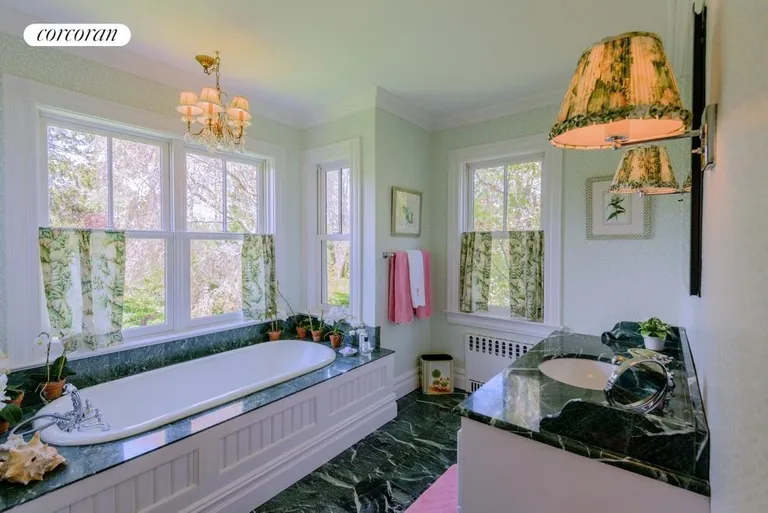 New York City Real Estate | View  | New bathroom overlooking picture perfect backyard | View 14