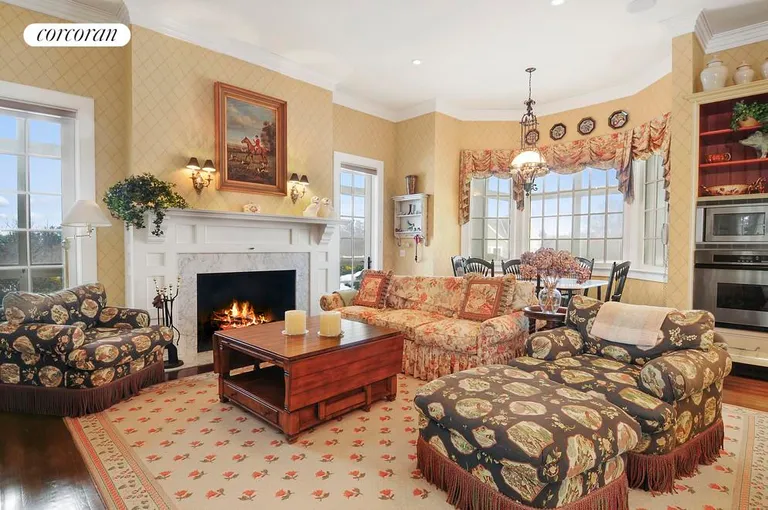 New York City Real Estate | View  | Casual Living Room With Fireplace And Breakfast Area | View 9