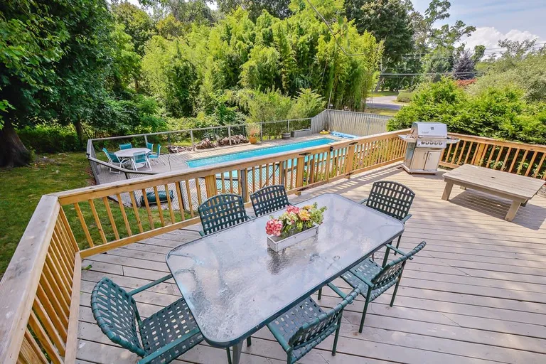 New York City Real Estate | View 2 Valley Road | Outdoor Dining Deck | View 13