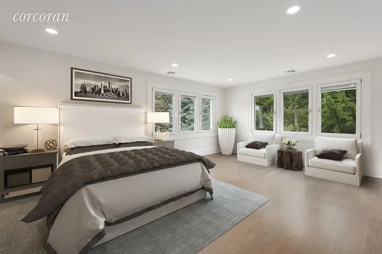 New York City Real Estate | View 10 East Drive | Master bedroom virtually staged | View 5
