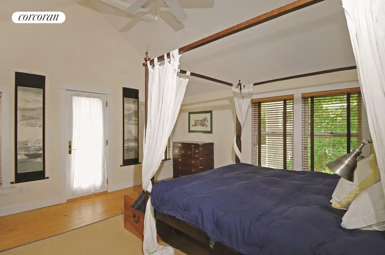 New York City Real Estate | View  | Master bedroom ensuite with high ceilings and private deck overlooking the backyard | View 7
