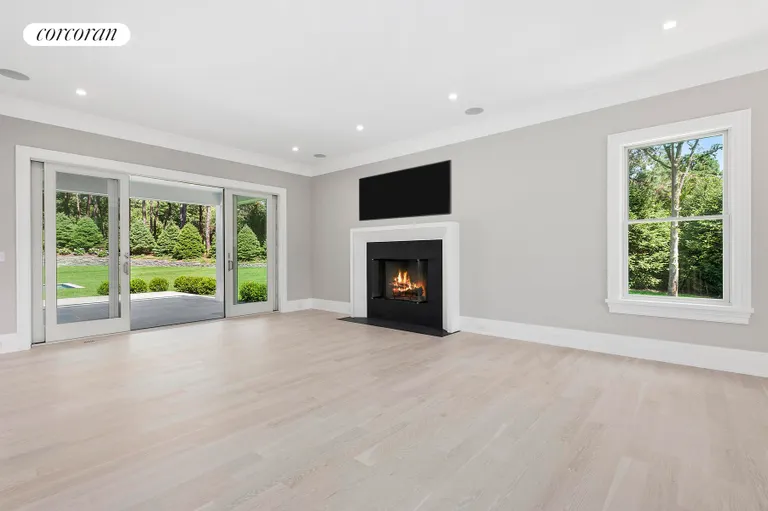 New York City Real Estate | View 19 Landsdowne Lane | Living Room with Fireplace | View 7