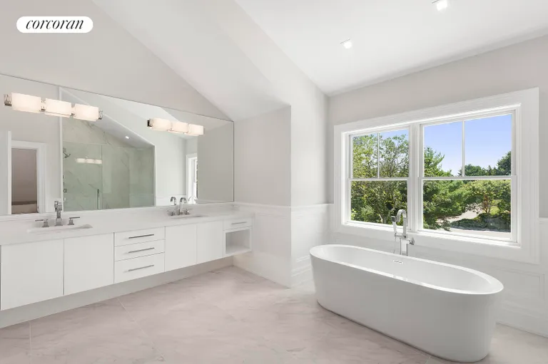 New York City Real Estate | View 19 Landsdowne Lane | Master Bath with Custom Cabinetry | View 13