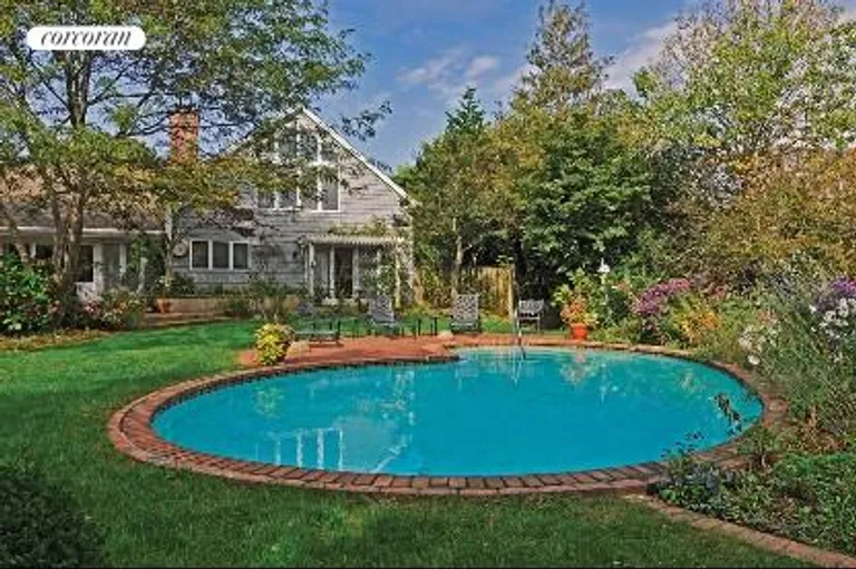 New York City Real Estate | View  | Freeform pool with brick surround | View 4