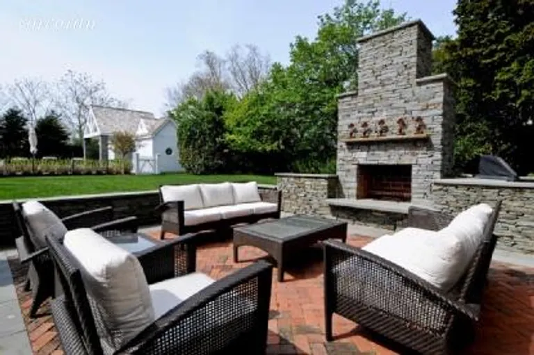 New York City Real Estate | View 87 Davids Lane | Outdoor Fireplace | View 3