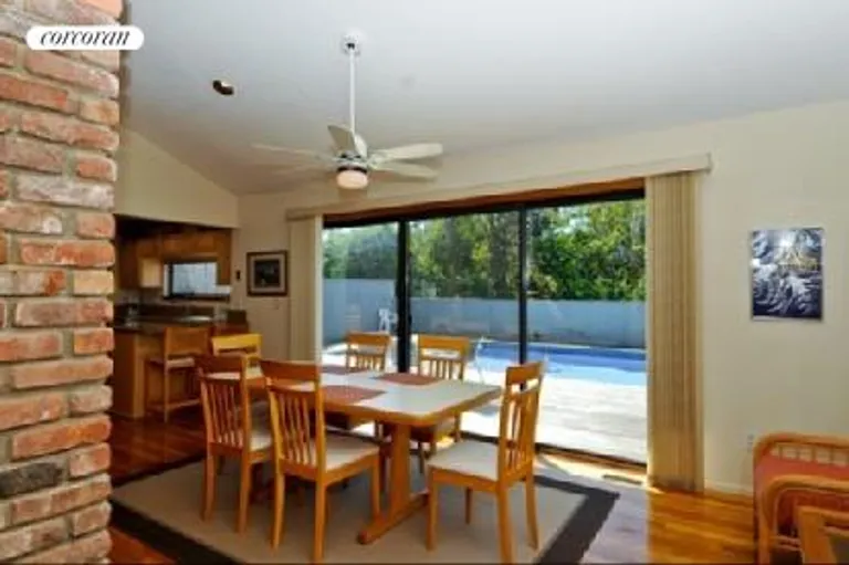 New York City Real Estate | View  | dining area overlooking pool | View 3