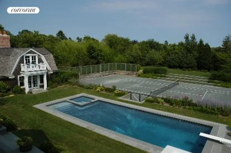 New York City Real Estate | View  | gunite pool, 2 story pool house and sunken court | View 2