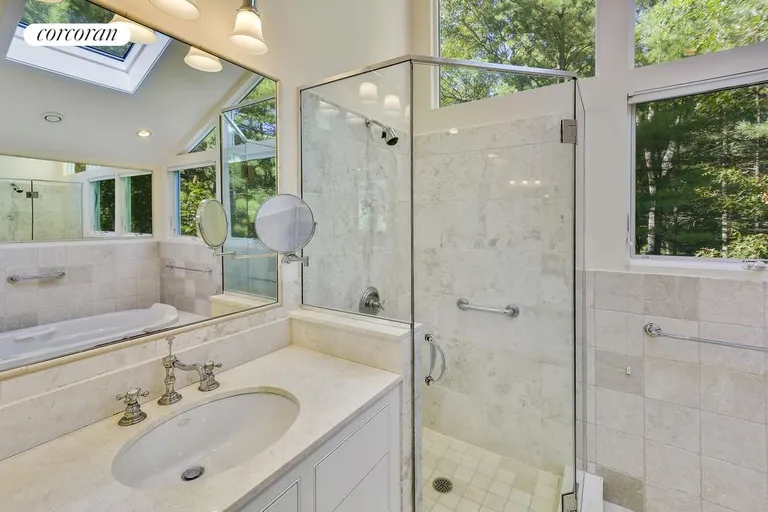 New York City Real Estate | View  | glass enclosed shower, soaking tub and LIGHT in the master bath | View 15