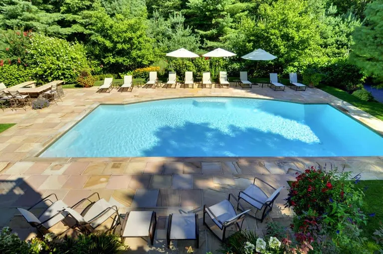 New York City Real Estate | View 7 Joshua's Hole Road | Generous Pool Surround | View 18