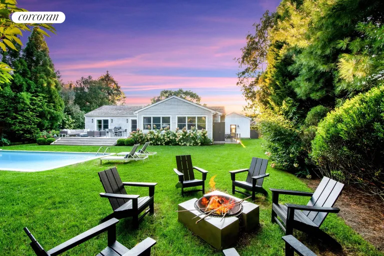 New York City Real Estate | View 18 Cedar Court | Poolside fire pit | View 21