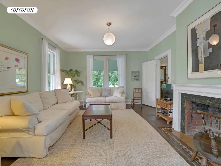 New York City Real Estate | View 51 Quogue Street | Front Parlor with Fireplace | View 5