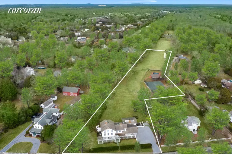 New York City Real Estate | View 132 South Country Road | Aerial of 3.3 Acre Property | View 28