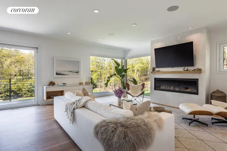 New York City Real Estate | View 29 Margaret Drive | Living Room with Gas Fireplace | View 3