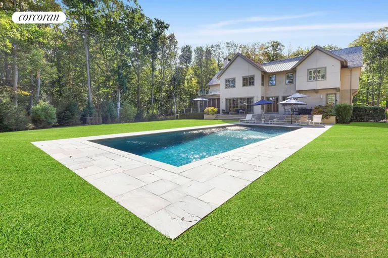 New York City Real Estate | View 8 North Haven Way | Pool and back of home | View 2