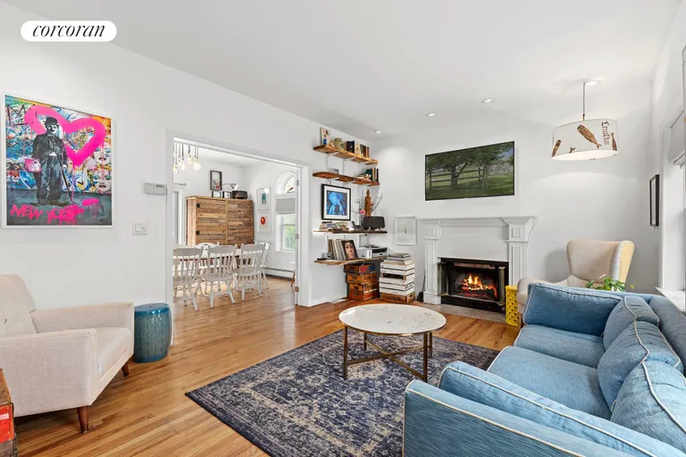 New York City Real Estate | View 42 Rutland Road | Living Room/Fireplace | View 3
